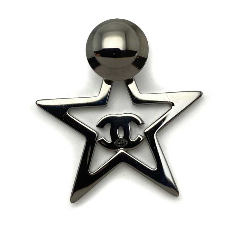 Chanel シャネル ブローチ スター ココマーク シルバー メタル ラインストーン ピンバッジ 星 中古 Butlerchimneys Com