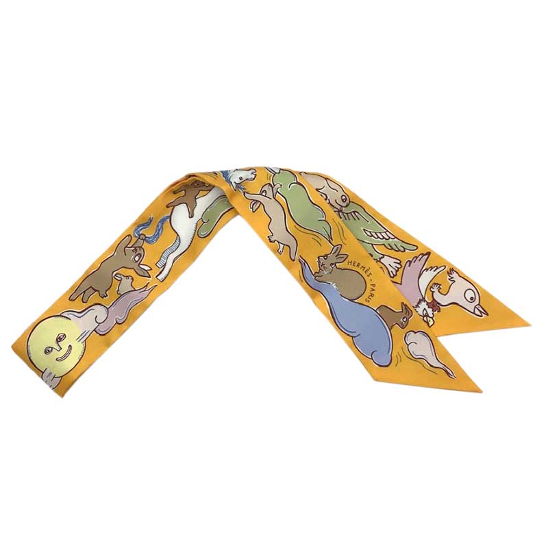 ☆2日間限定・早い者勝ち☆HERMES PARIS 幾何学模様スカーフ HERMES スカーフ Mille et Un Lapins scarf 90 直営店ラッピング