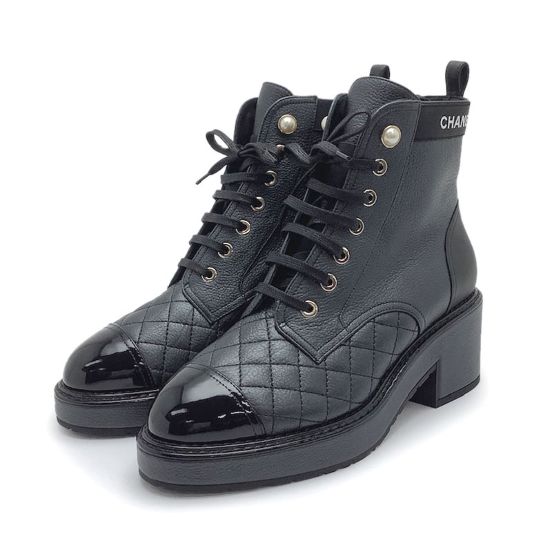 【美品】シャネル　スエード　レースアップ　ブーツ　ココマーク　ジップ CHANEL □極美品□ シャネル ココマーク マトラッセ スエード