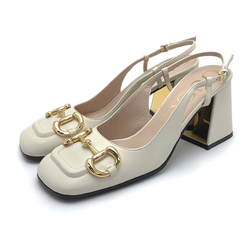 GUCCI グッチ ホースビット スクエアトゥ チャンキー ヒール