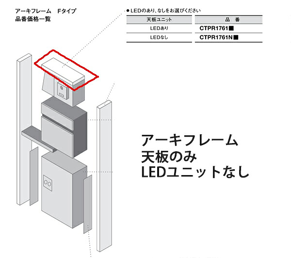 【送料無料】パナソニック 戸建住宅用 エントラスポール アーキフレーム 枠天板のみ LEDユニットなし CTPR1761N 15,854円