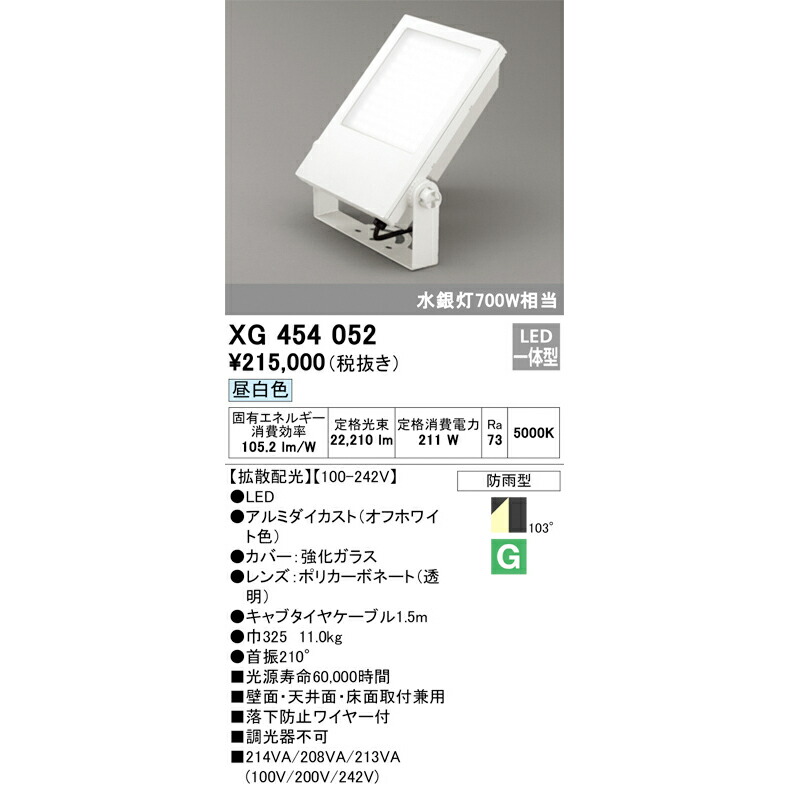 楽天市場】オーデリック 屋外用LED投光器 電球色 オフホワイト