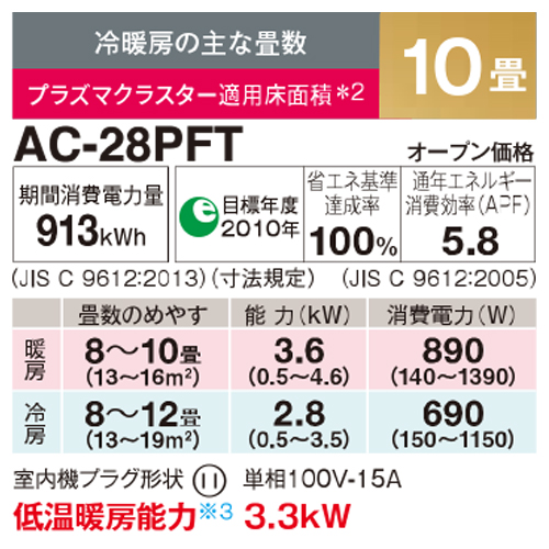 シャープ ルームエアコン 2022年モデル プラズマクラスター7000搭載 10