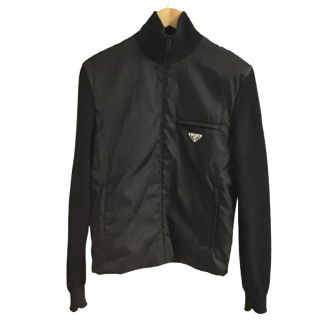 PRADA 黒 ニット切り替えブルゾン PRADA 黒 ニット切り替えブルゾン
