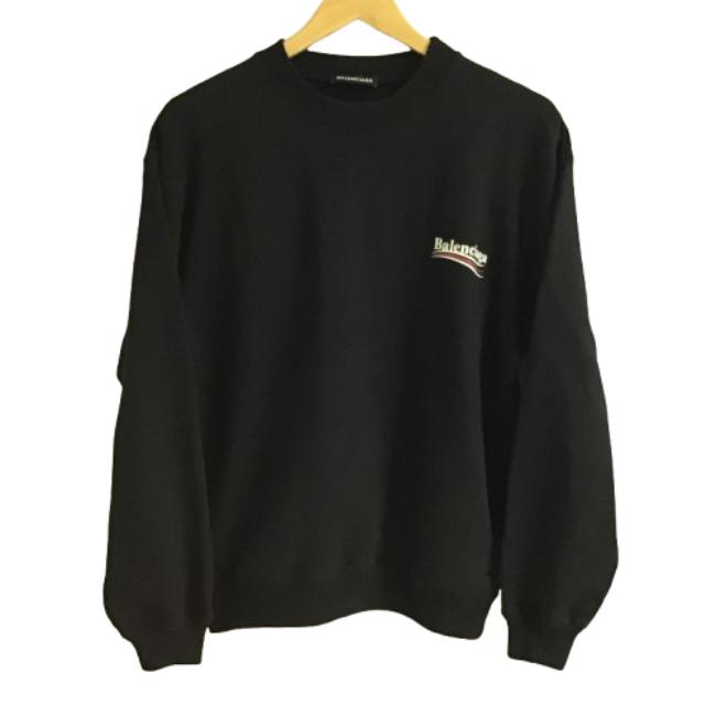BALENCIAGA クルーネック スウェットシャツ トレーナー ロゴ入り Balenciaga パリセーガ ロゴプリント クルーネック スウェット