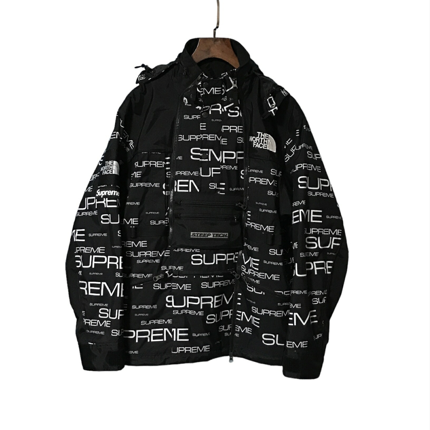 【併売】【中古】【メンズ】Supreme×THE NORTH FACE シュプリーム 北の方人間の顔 21AW STEEP TECH APOGEE JACKET スティープテック アポジー 上衣  NP521021 黒いこと  大きさM