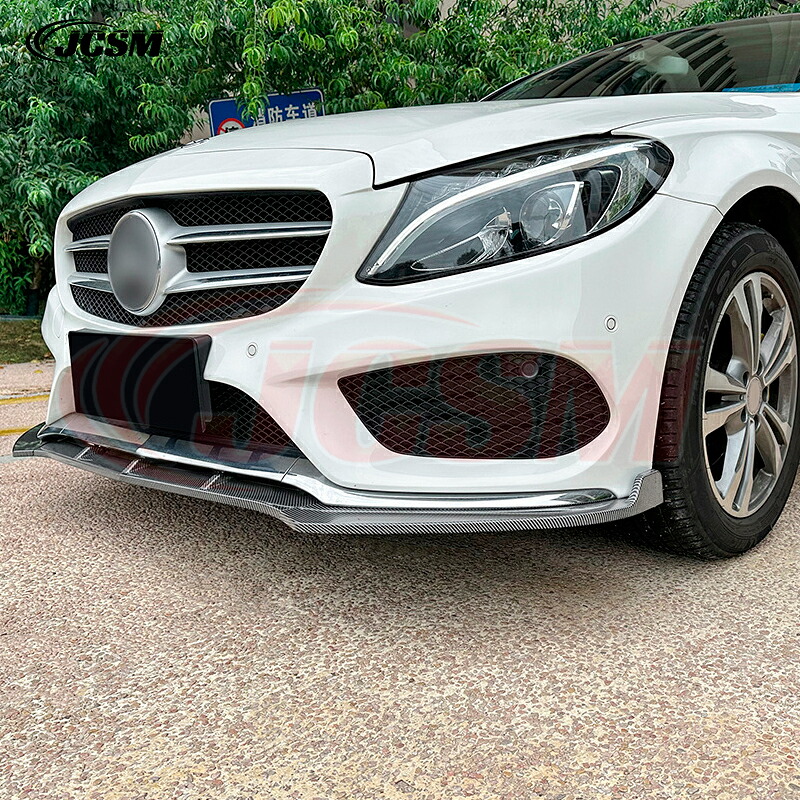 【SALE＆P10倍★12/4-12/11】メルセデス?ベンツ Cクラス W205 C180 C200 C260 AMG スポイラー リップスポイラー フロント リップスポイラー バンパー ガリ傷防止 バンパーガード フロントスポイラー リップ エアロパーツ 分割式 フロントバンパー ABS JCSM