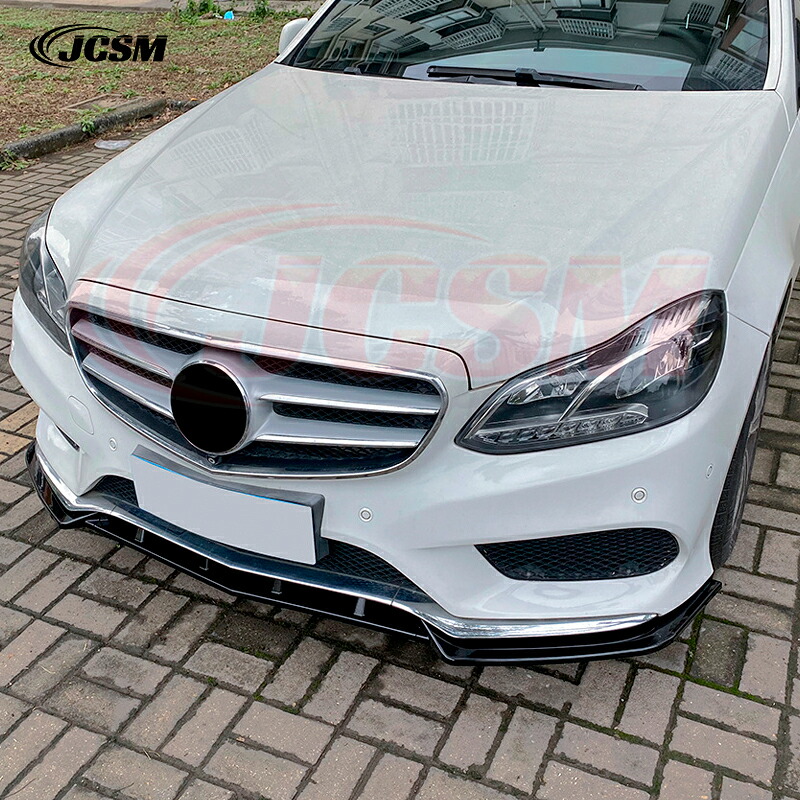 【SALE＆P10倍★3/4-3/11】フロントリップスポイラーバンパーガリ傷防止バンパーガードフロントスポイラーメルセデス?ベンツEクラスW212E260E300AMGLineスポイラーリップスポイラーリップエアロパーツ分割式フロントバンパーABSJCSM