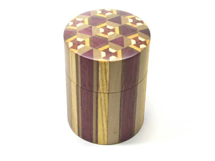 楽天市場】【露木木工所】箱根寄木細工 茶筒 小 縞市 : POST DETAIL