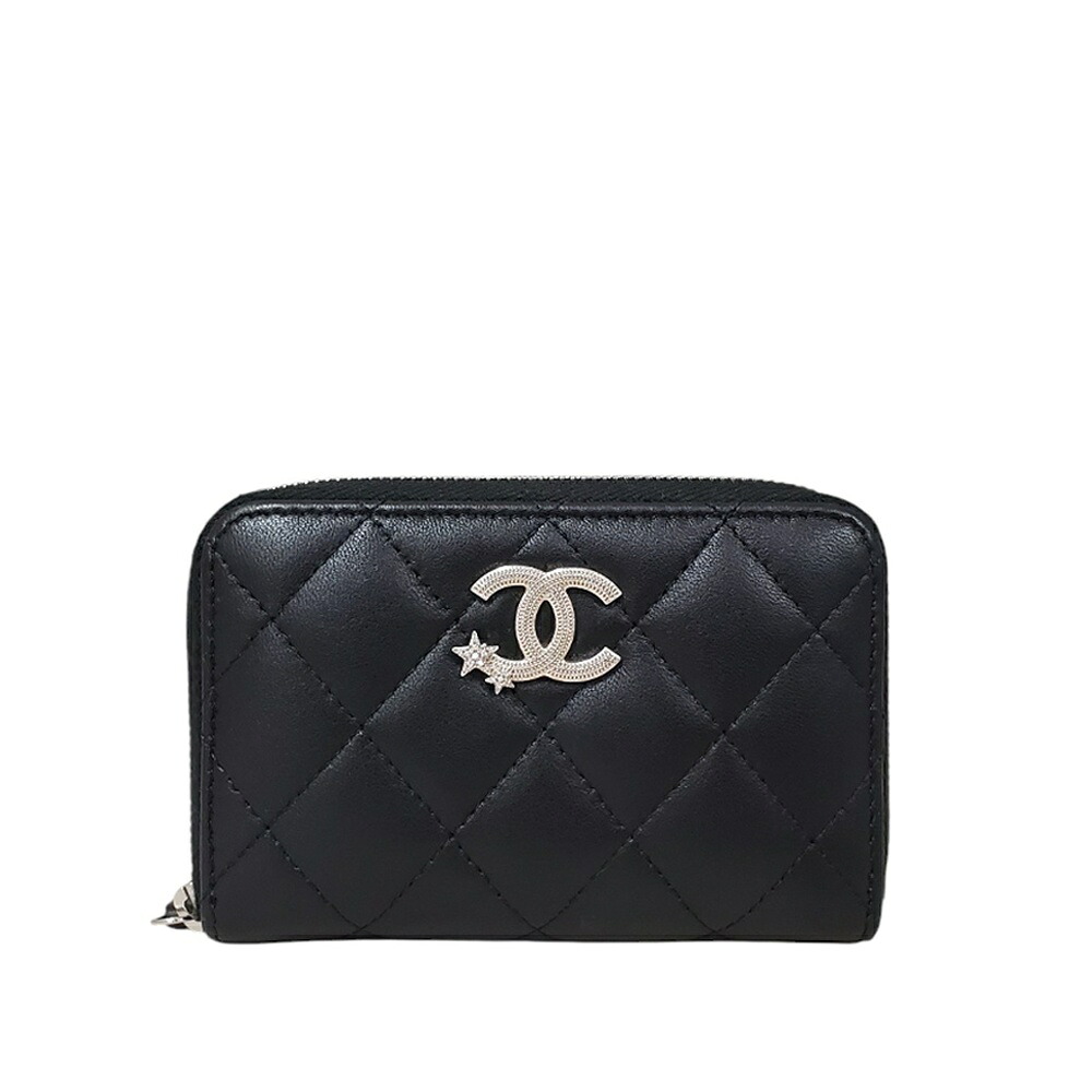 【百貨店SALE10％OFF】【中古・未当て嵌める品】シャネル  CHANEL  子ヒツジ素はだ  マトラッセ  ココスター  コインケース  AP3728/AT251026