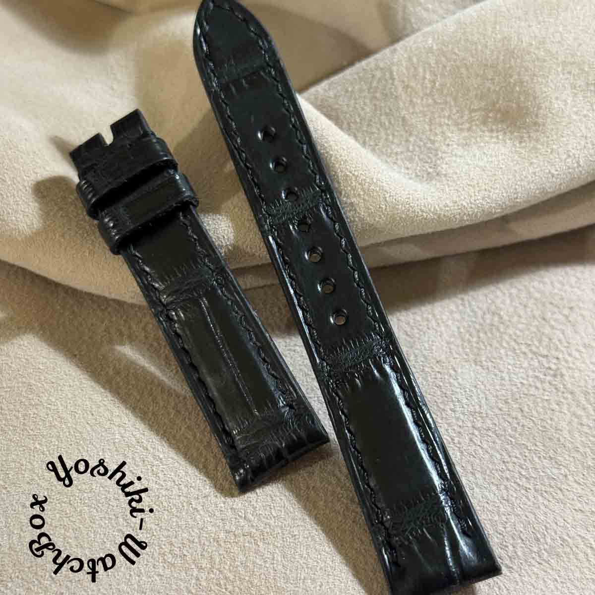 cro-1781 クロコダイル 腕時計ベルト グレー ラグ幅19mm cro-1889 クロコダイル 腕時計ベルト グレー ラグ幅19mm（cro