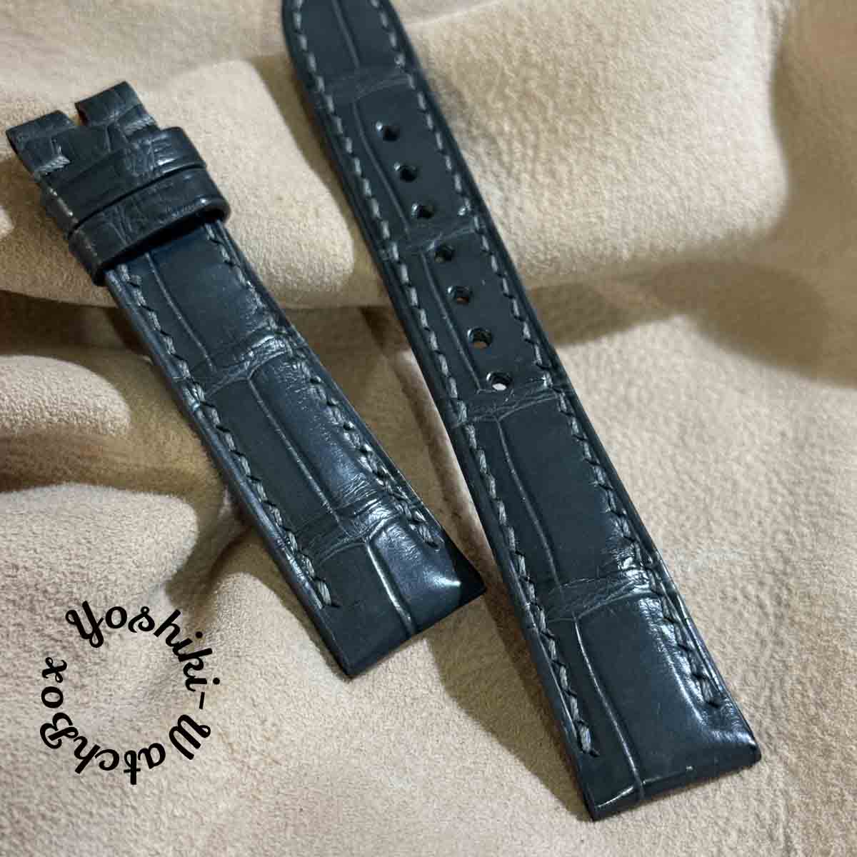 楽天市場】cro-1895 クロコダイル レザー 腕時計 ベルト ダークグレー