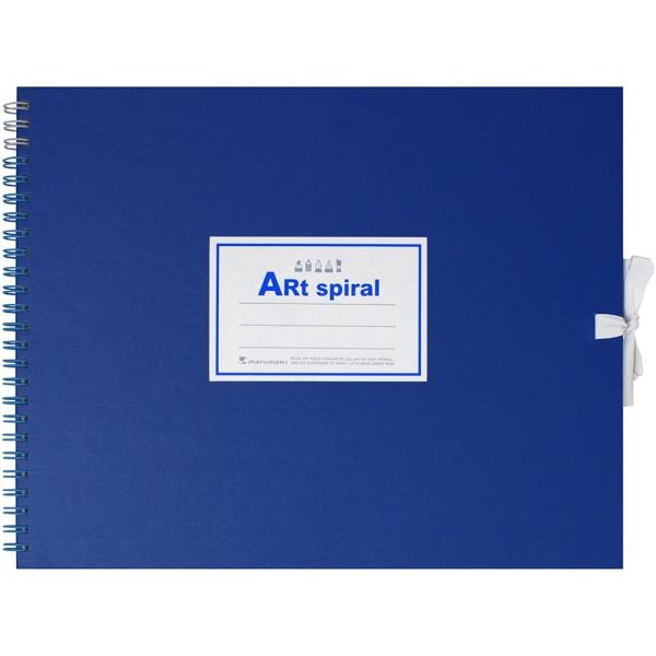 マルマン スケッチブック 【10冊セット】 アートスパイラル F3 青 S313-02 厚口画用紙 24枚 水彩 色鉛筆 スケッチ 木炭 画材 縦222×横286×厚10mm