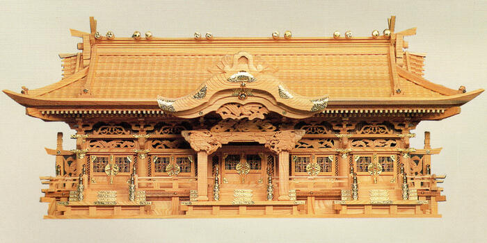 お寺さま五社堂NO.35（入母屋工作）本ケヤキ