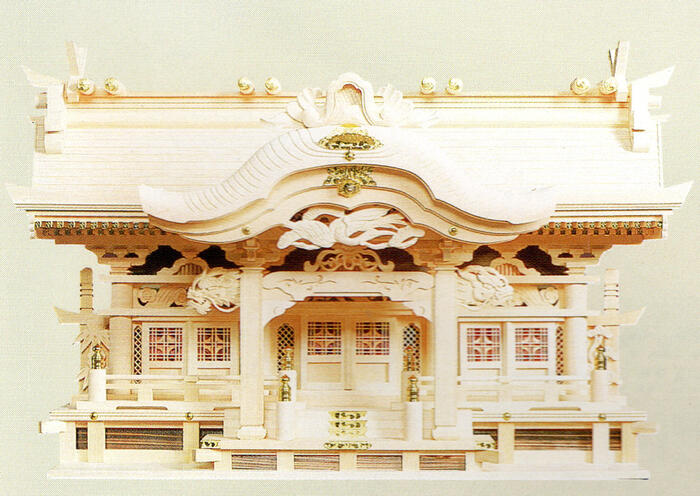 お寺さま三社堂NO.6（切妻工作）土佐ひのき