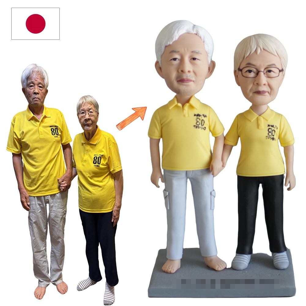 楽天市場】オーダーメイドフィギュア 2人用 写真そっくり似顔絵人形