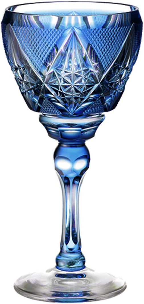 薩摩切り子ガラス ブドウ酒水のみ 硝子 緑 藍 金紫 金赤 黄 【薩摩びーどろ芸術】