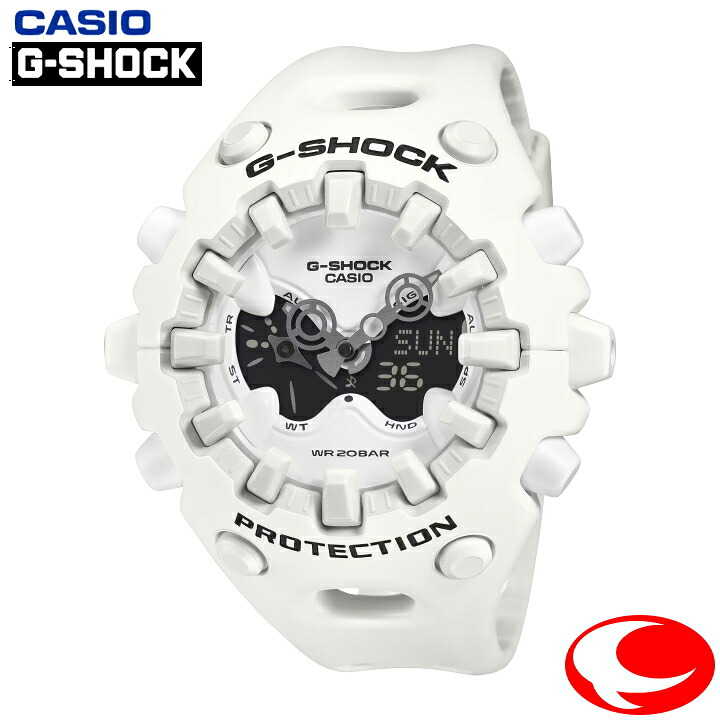 (25年10月17日発売/ご予約) カシオ CASIO G-SHOCK GA-V01-7AJF ホワイト文字盤 フルオートカレンダー機能付き 20気圧防水 新たな形のG-SHOCH トゲトゲ ユニークなデザイン ショックリリース針