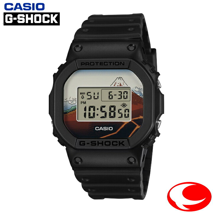 最大限度100%Pうしろ側当選確からしさ1/2(最強送りとどける) カシオ CASIO G-SHOCK DW-5600KHSH25-1JR 葛飾北斎デザインモチーフモデル 富嶽三十六景「山下とおり雨」 浮世絵 日本製【26年1月発売】