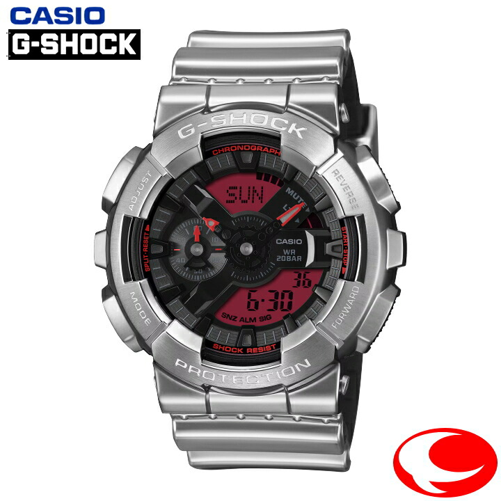 (26年2月13日発売/ご予約) カシオ CASIO G-SHOCK GM-110YRA-8AJF FINE METALLIC SERIES アナログデジタル メタルベゼル クオーツ ミラー仕上げシリコンバンド レッドカラー液晶 20気圧防水 23,448円