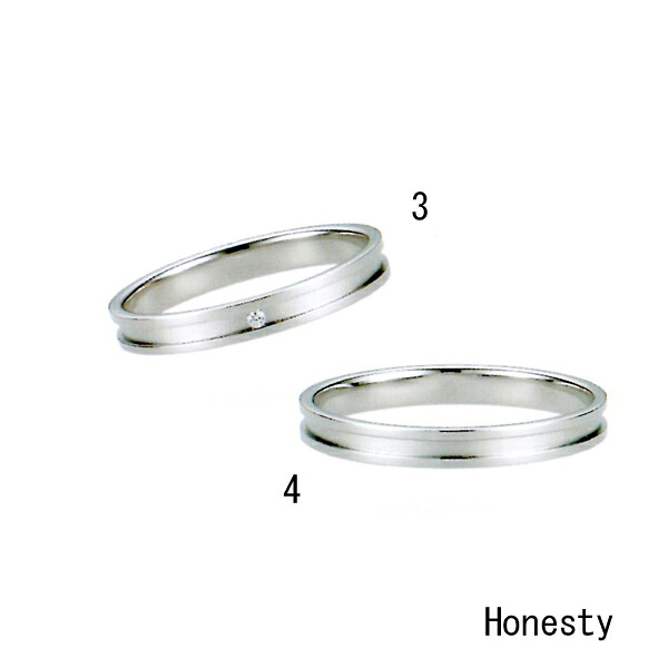 et toi (エトワ)　Honesty B045 Pt900 （プラチナ）画像上・ダイヤ入り 【リングサイズ1号～21号】【シンプル】【結婚指輪】【マリッジリング】