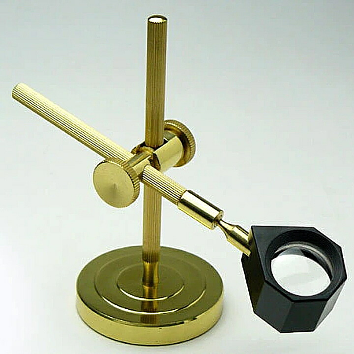 [高倍率 10倍 20.5mm]真鍮スタンド台付ルーペ 宝石鑑定用ルーペ 日本製 色収差歪曲収差補正トリプレット高性能レンズ 携帯用 メタルルーペ 拡大鏡 虫眼鏡 虫めがね 弱視 天眼鏡 鉱物 印刷物 昆虫 植物 観察 検査 虫メガネ 母の日 父の日 敬老の日(EPCG20)アイプラネット｜ウォッチ・ジュエリーのヨシイ