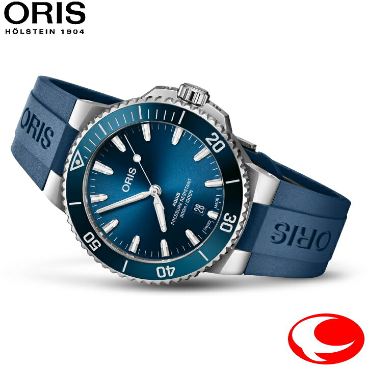 ORIS オリス Aquis 新アクイスデイト 0173377874135-0742235FC ブルー 自動巻き オートマティック 41.5mm セラミックベゼル ラバーベルト 300m防水【正規３年間保証】【41.5ミリ】【プレゼント】