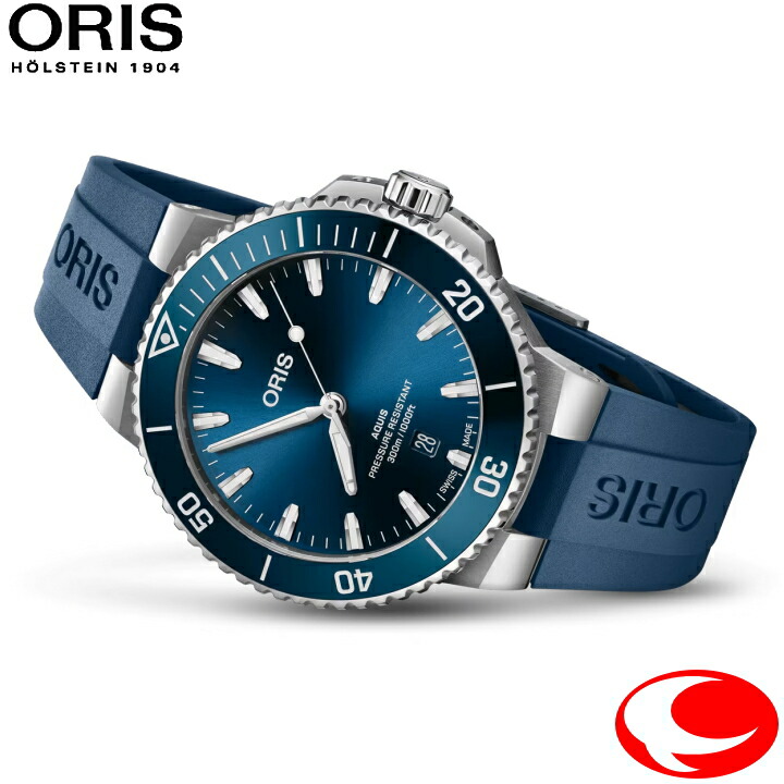 ORIS オリス Aquis 新アクイスデイト 0173377894135-0742335FC ブルー 自動巻き オートマティック 43.5mm セラミックベゼル ラバーベルト 300m防水【正規３年間保証】【43.5ミリ】【プレゼント】