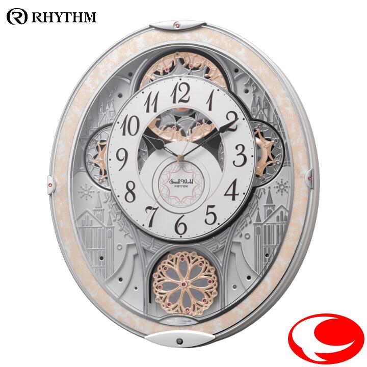 電波からくり時計 スモールワールド 8MN407RH リズム 動作確認済 美品 RHYTHM リズム SmallWorld 電波からくり掛け時計 スモールワールド
