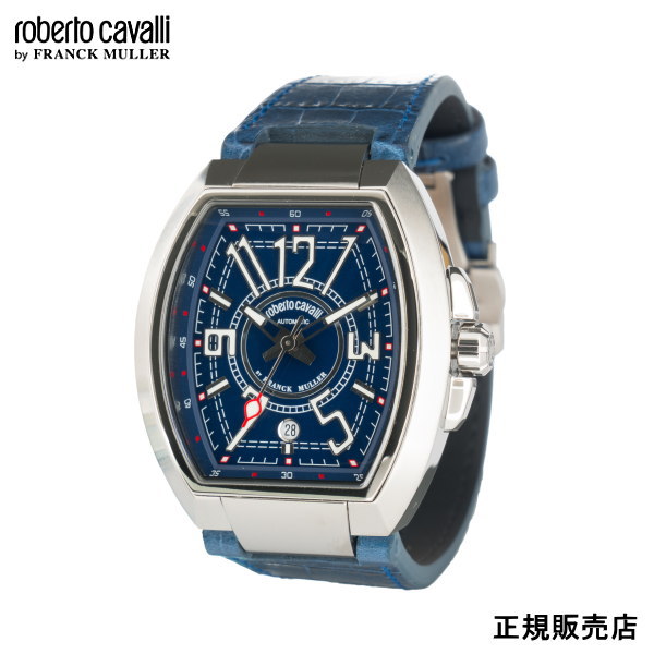 ロベルトカヴァリ バイ フランクミュラー roberto cavalli by FRANCK MULLER メンズ 腕時計　自動巻 RV1G207L0031 ブルーラバーベルト【送料無料】【父の日】【プレゼント】【ギフト】【包装】｜ウォッチ・ジュエリーのヨシイ