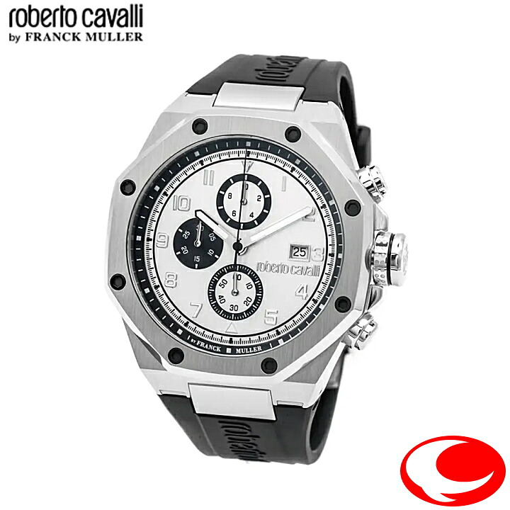 roberto cavalli BY FRANCK MULLERロベルトカヴァリ バイ 真っ直ぐレギオモンタヌス RV1G259P0011 メンズウォッチ しろがね色文字記号盤