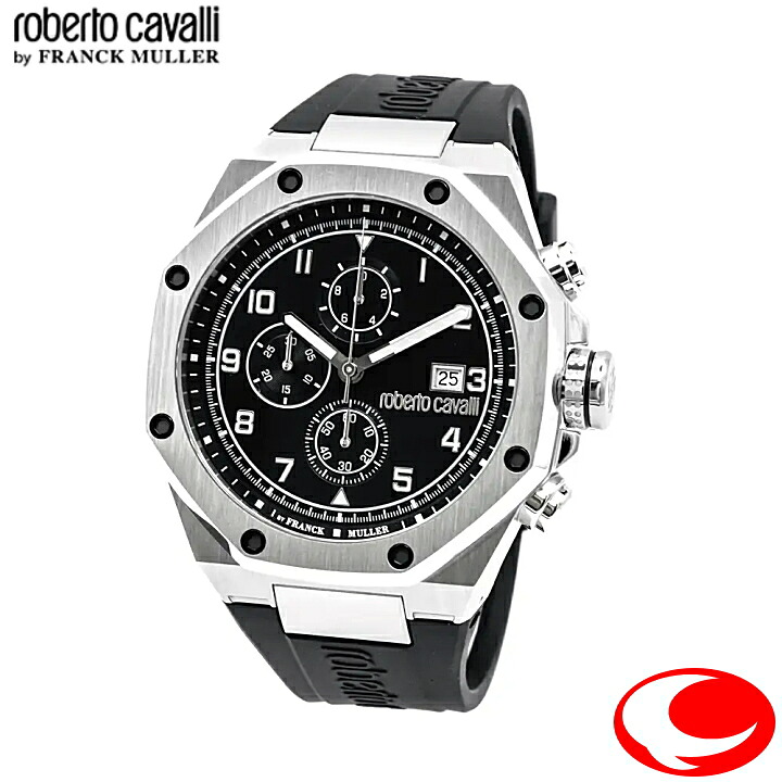roberto cavalli BY FRANCK MULLERロベルトカヴァリ バイ 真っ直ぐレギオモンタヌス RV1G259P0031 メンズウォッチ 黒いこと文字記号盤