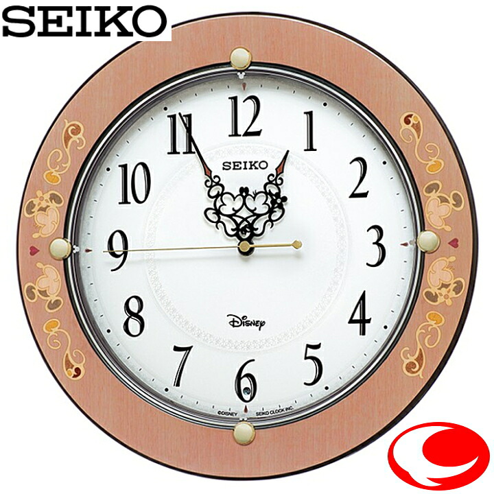 【SEIKO】セイコー 電波掛け時計 大人ディズニー FS511P　ピンク唐草柄模様光沢仕上げ【送料無料】【ギフト包装】【のし宛書】【メッセージ】