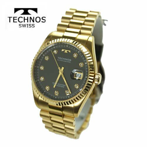 (最強配送)テクノス(TECHNOS) 腕時計 5気圧防水 T9604GB ブラック文字盤 【最安値挑戦】【贈り物】【ギフト包装】【プレゼント】