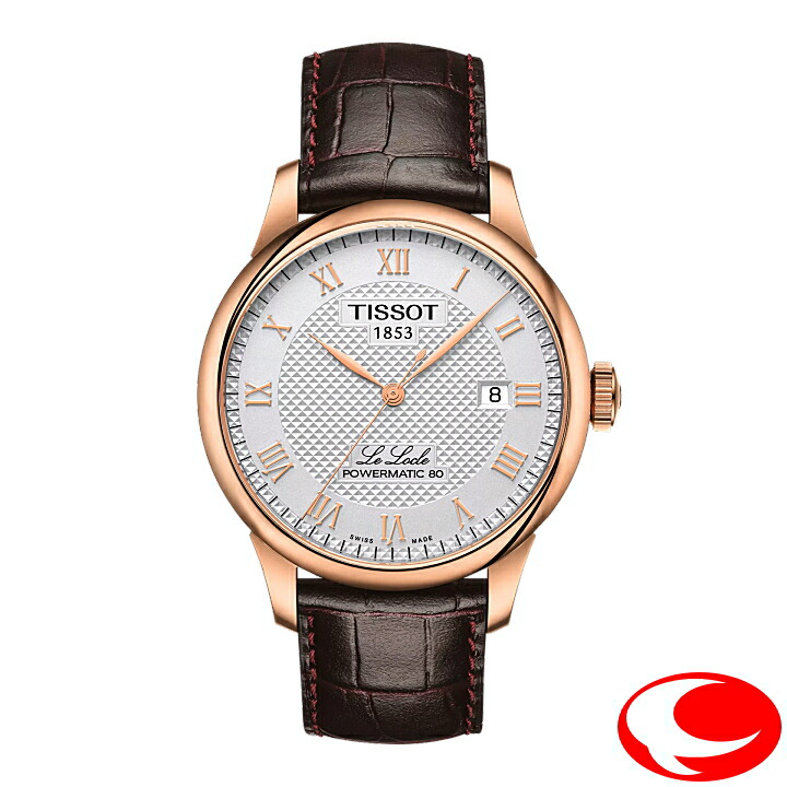 (最強配送)【TISSOT】ティソ TISSOT ル・ロックル パワーマティック 80 39.3mm ローズゴールドPVDコーティング316L シースルーバック ホワイト文字盤 ローマ数字 3気圧防水