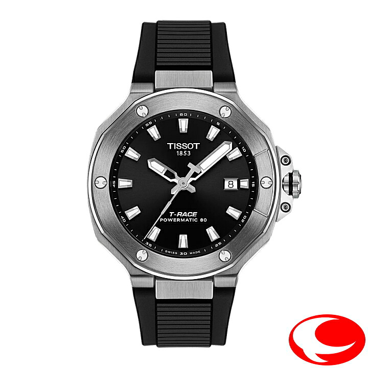 【TISSOT】ティソ Tレース 41mm T1418071705100 T141.807.17.051.00 最大80時間ロングパワーリザーブ ブラック文字盤 10気圧防水 ニヴァクロン製ヒゲゼンマイ ウレタンベルト【正規２年間保証付き】【ティソ正規販売店】