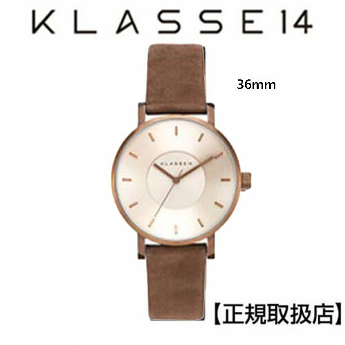 (あす楽)［クラス14］KLASSE14 腕時計  36mm Vintage gold stainless  本革バンド（スウェード）VO18VG001W 【正規輸入品】  【楽ギフ_包装】【楽ギフ_のし宛書】【楽ギフ_メッセ入力】【クリスマスプレゼント】