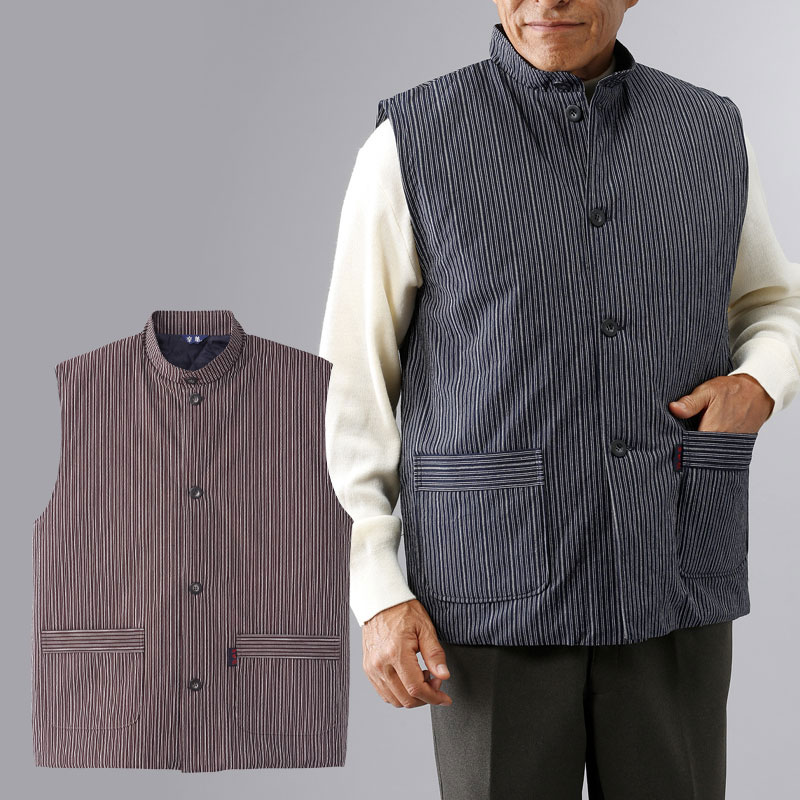 楽天市場】ベスト メンズ 前開き 秋冬 日本製 紳士亀田縞キルトベスト