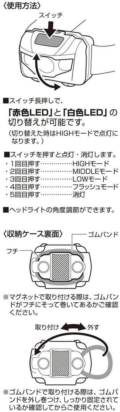 新品 Captainstag 登山用ギガフラッシュ Ledヘッドライト 防水ケース付 Uk 4028 Uk4028キャプテンスタッグ テント 車のトランクなど磁石で取り付け可能 キャンプ Marcsdesign Com