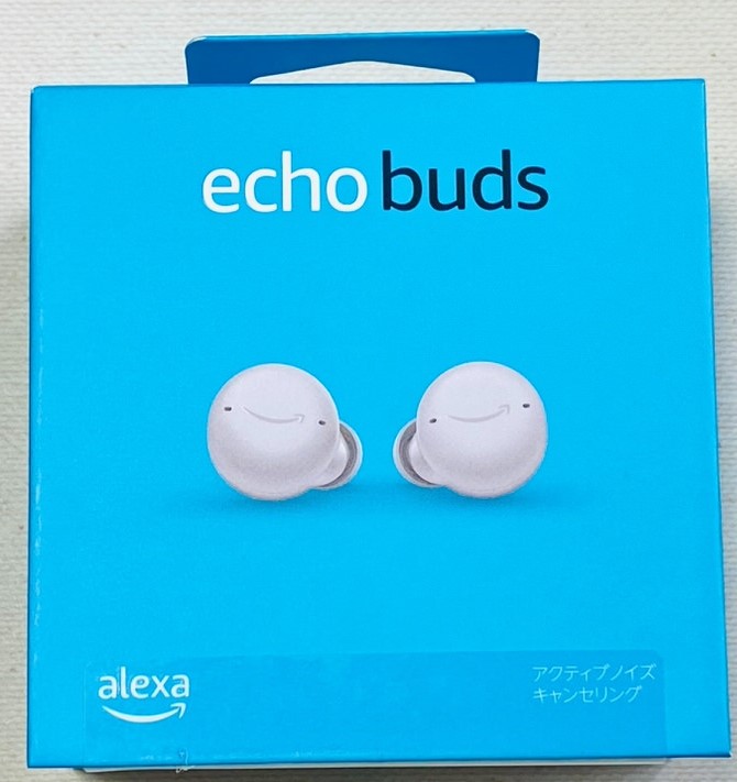 【送料無料】Echo Buds (エコーバッズ)　ホワイト Alexa アクティブ ノイズキャンセリング 付き完全 ワイヤレスイヤホン　パッケージサイズ：約9.5&times;9.5&times;5.5ｾﾝﾁ｜ヨツバ商店　店
