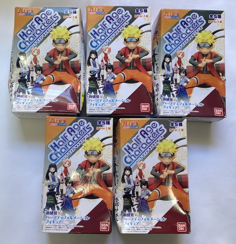 【送料無料】Half Age Characters NARUTO-ナルト- 疾風伝　5個セット　【未開封】【外箱つぶれ・ダメージ】バンダイ画像