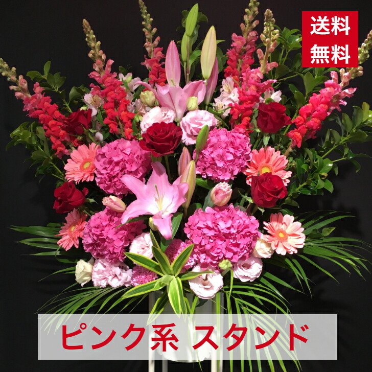 【東京23区限定】 スタンド花 1段 ピンク かわいい 可愛い かわいく 可愛く 送料無料 開店 開業 開設 開院 周年 移転 御祝 開店祝い お祝い 祝花 オープン 花 ライブ コンサート フラスタ フラワースタンド スタフラ スタンドフラワー 商品ID 8948 スタンド