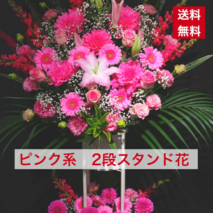 イベント 公演 発表会 東京 式典 バースデー 豪華 移転 東京23区限定 おしゃれ 誕生日 ライブ 劇場 会場 出演 オシャレ 配達 設置 回収無料 東京23区限定 スタンド花 2段 ピンク ピンク系 桃色 ももいろ 可愛い 可愛く かわいい 送料無料 開店 開業