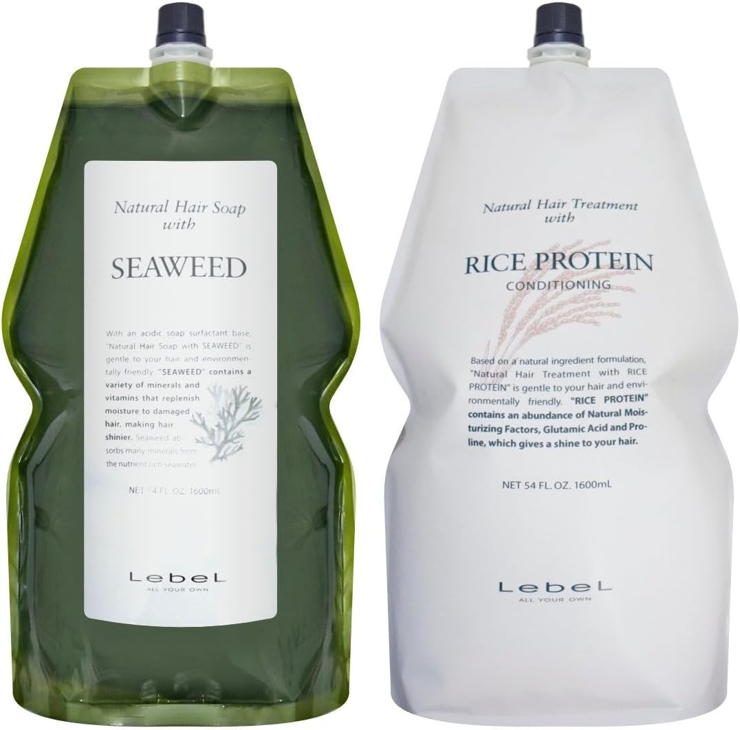 ナチュラルヘアソープ＆トリートメント モイスチャライジング Lebel ルベル ナチュラル ヘアソープ SW シーウィード 1600ｍｌ ＆ トリート RP ライスプロテイン 1600ml セット｜よつば商店