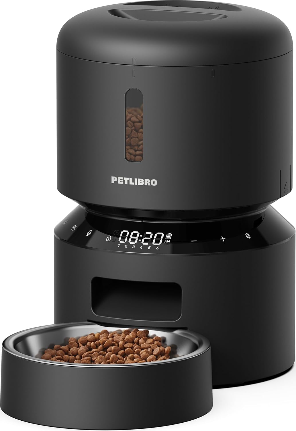 PETLIBRO 自動小銃滋養物供給器 猫 中小型犬用 定時定量 1日6食 自動小銃餌やり機 ４重鮮度守りつづける 捩じり鍵を掛ける式蓋 水洗いする能力のある 餌言ってみれば押しとどめる役立つこと付き添い人 ステンレス鋼製どんぶり鉢 手動滋養物供給可 吹き込み可 タイマー式 2WAY給電 日本語明らかにする書付き添い人 3L 黒いこと