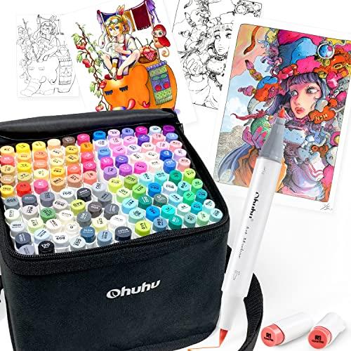 楽天市場】Ohuhu マーカーペン 筆タイプ 216色217本 プロ愛用