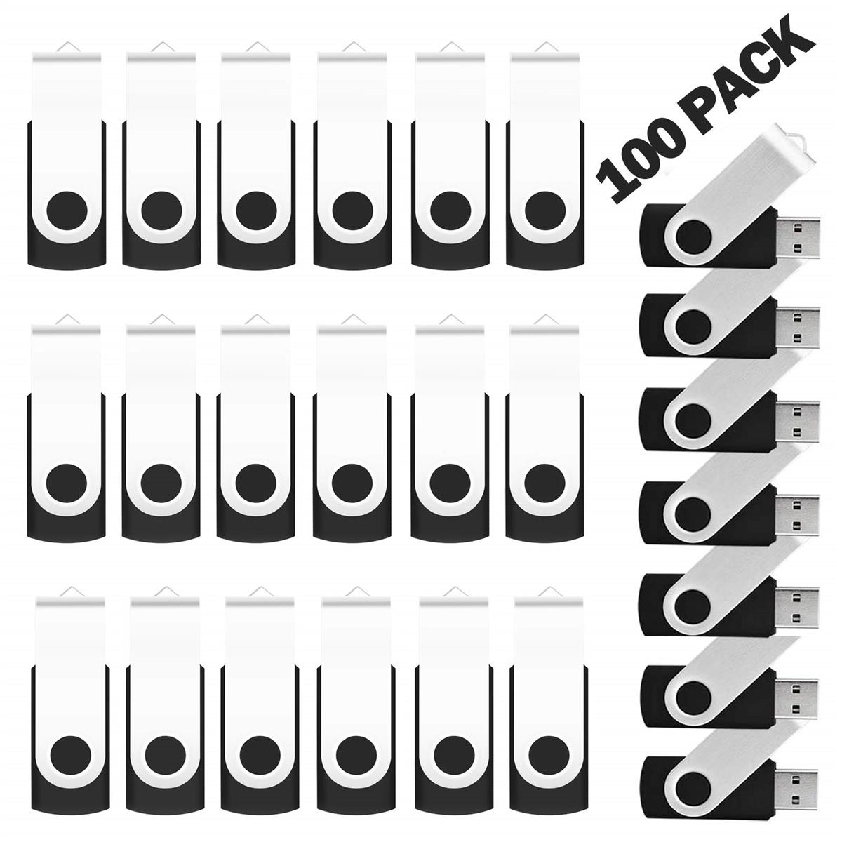 USB記憶装置 4GB 100個書き割り EASTBULL 閃光電球記憶装置 USB2.0 閃光電球運転 360° 回転させる式 小型記憶装置突っ支い棒 御勤め用 授業時間 まとめ買い 総やか買いもとめる (4GB, 100個書き割り黒いこと)