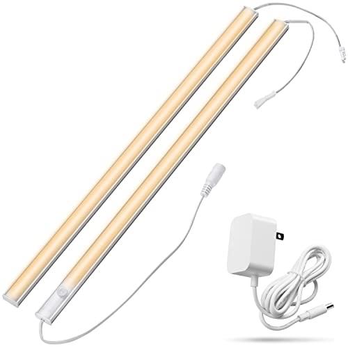 LED 人感センサーライト 40cm 連結可能 コンセントに接続 バーライト 明るい スリム 薄型 AC電源付き マグネット 貼り付け 室内/クローゼット/トイレ/玄関/キッチン/棚下/台所(電球色/3000K)