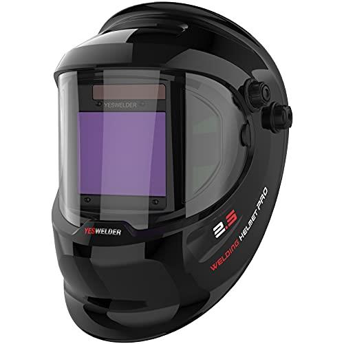 YESWELDER 溶接面 自動遮光 側面も見える広視野 ４アークセンサー 遮光度4/5-9/9-13 本当の色を映す TIG MIG ARC溶接 研磨 プラズマ切断に対応 LYG-Q800D