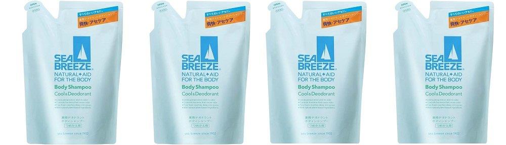 【まとめ買い】シーブリーズ ボディシャンプー クール＆デオドラント つめかえ 400ｍｌ&times;4個 400ミリリットル (x 4)｜よつば商店